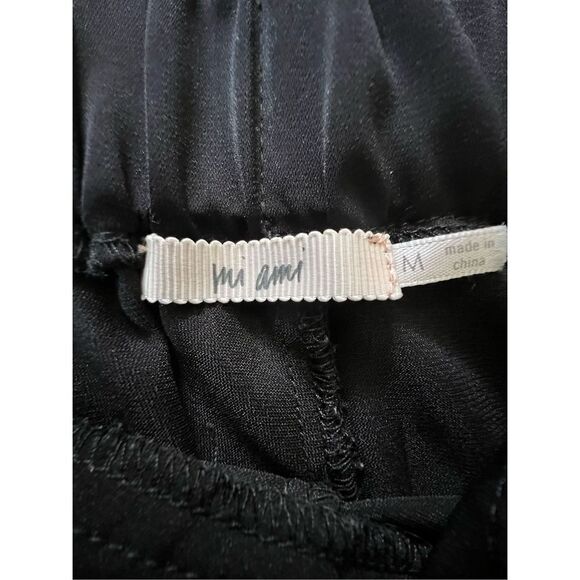 Mi Ami Black Lightweight Stretchy Shorts With Tie Belt - Picture 2 of 4